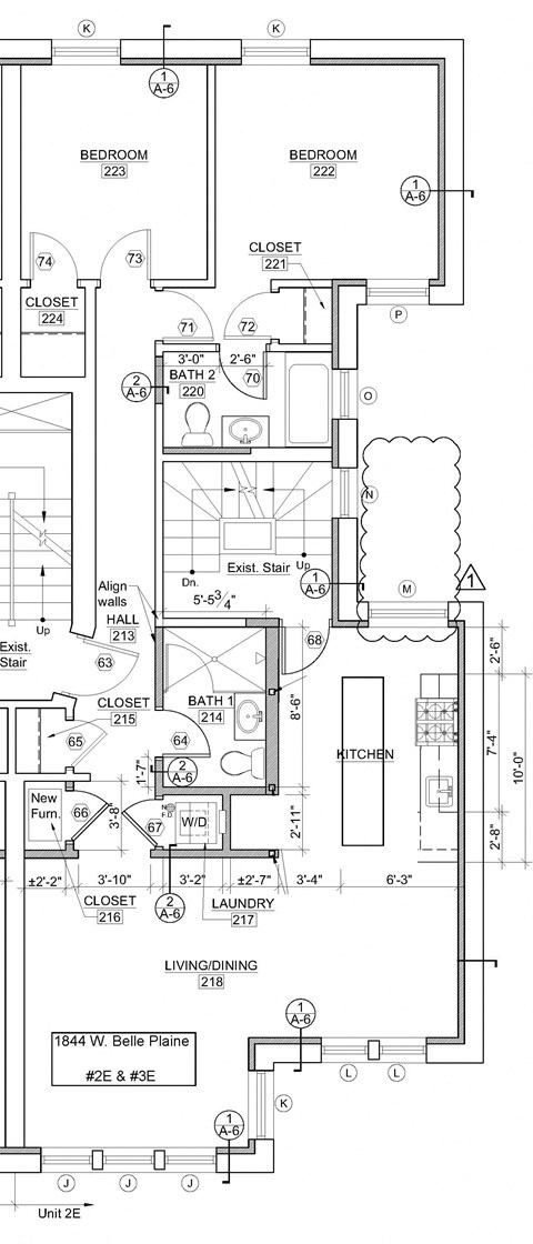 Floor plan for 2 beds, 1 bath, 1250 sqft